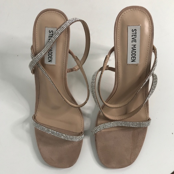 Steve Madden Snappy Strappy Crystal Heels Womens 8 - Picture 3 of 7